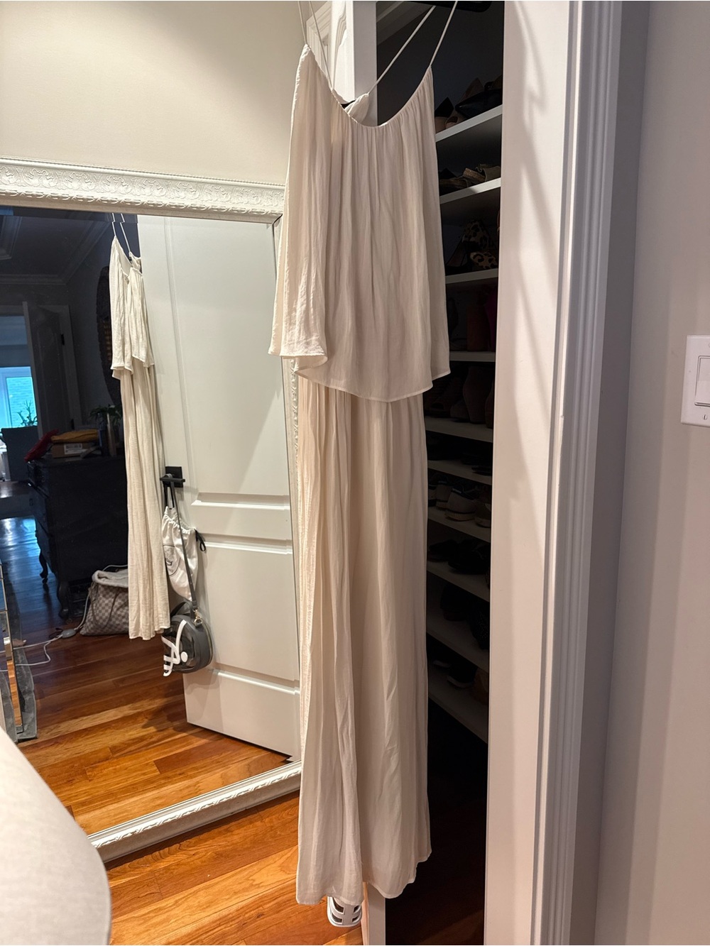 Zara Cream Flowing Maxi Dress